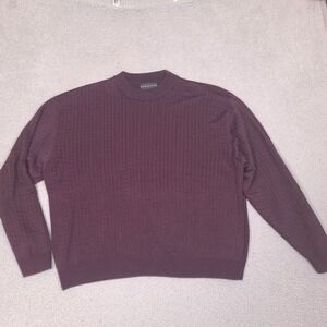 Vintage Baracuta Sweater Mens XXL Plum Purple Pullover Knit Long Sleeve